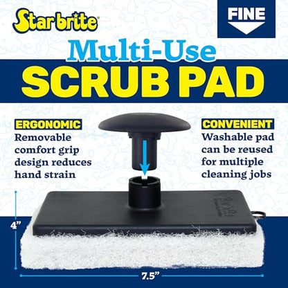 STAR BRITE Fine Super Scrubber Pad - Scratch-Free Cleaning - size: Medium, style: Fine (White)