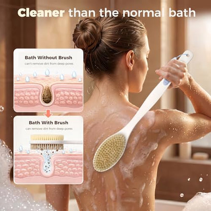 Back Scrubber for Shower with Long Handle, Blue - color: Blue, size: 1 pack