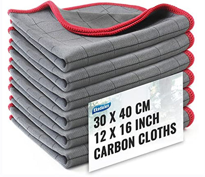 Ekedalen Microfiber Cleaning Cloth Lint Free Glass Polish, Red-Dark Grey - color: Red-dark Grey