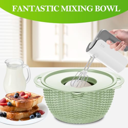 4 in 1 Colander with Bowl Set, Food Strainers and Colanders, Colander for Kitchen, Pasta Strainer, Fruit Washing Bowl, Kitchen Essentials Strainer Basket Bowl, Green, Christmas & New Year Gifts - color: Green