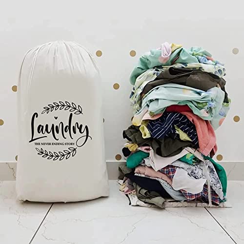 Mayatra's Cotton Laundry Bag for Clothes - Travel Organizer - Eco-Friendly 100% Pure Cotton Drawstring Bag - Large Size - Hanging Laundry Bag Foldable and Washable (Pack Of 2)