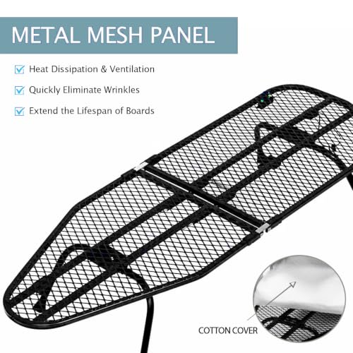 SheeChung Small Ironing Board 12"x32",Mini Ironing Board with Metal Mesh - style: Grey Blue-32x12