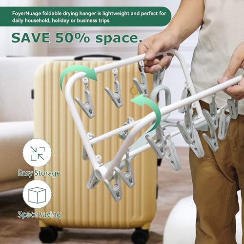 Plastic PP Drying Hanger, Anti-Rusty Drying Rack for Clothes, Socks, Lingeries, Delicates, Drying Hanger with 20 Clips for Baby Clothes, Towels - style: 20 Clips
