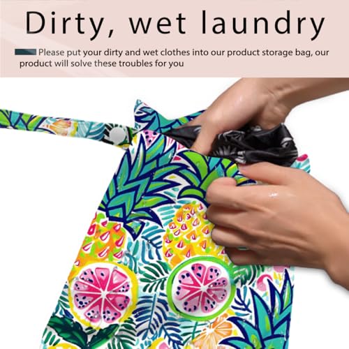Swimsuit Bag Wet Bags for Travel Reusable Waterproof Dry Bags Diaper Bag Pineapple Cherry Wet Bag for Swimsuit Towels Beach Gym 10.2×12.6 Inches - color: Pineapple Cherry