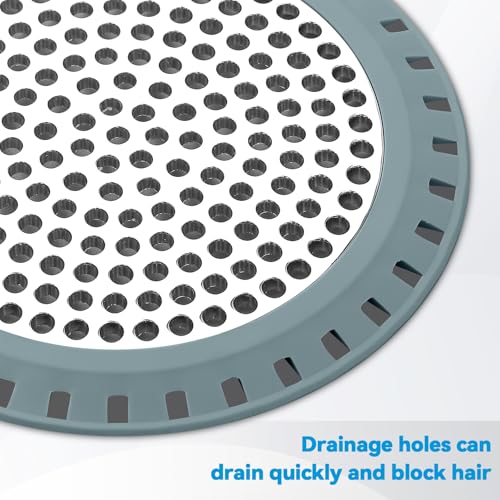 Shower Drain Hair Catcher,Aluvor Shower Drain Cover Bathtub Drain Strainer - color: Greyishblue