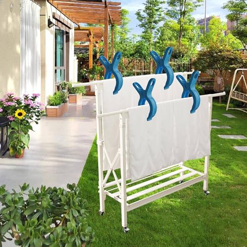 Plastic Clothes Pins Spring Clips Heavy Duty Laundry Clothespins Beach Towel Clips Clothes Pins Air-Drying Clothing Pin ，Set of 8 (Blue) - color: Blue