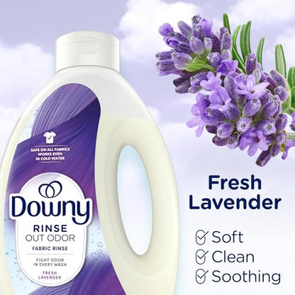 Downy Rinse Laundry Odor Remover, Fresh Lavender Scent, 62 FL OZ, Fabric Softener and Laundry Odor Removal Rinse - size: 62 Fl Oz (Pack of 1)