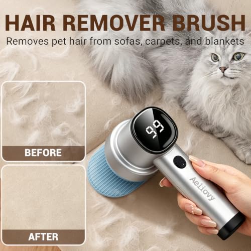 Fabric Shaver, 3 in 1 Lint Remover with Hair Remover Brush & Lint Rollers, Digital Led Display, 3 Speeds with Replaceable Blades, Remove Pilling for Clothes, Furniture, Sweater, Couch, Blanket, Pet - color: Gray