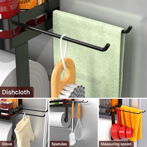 ZUNTO Magnetic Paper Towel Holder for Fridge, Strong Magnet, No Drill - color: Black/Magent-1