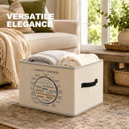 I Can Cannot Control Mental Health Fabric Storage Basket Hampers - color: Color-4
