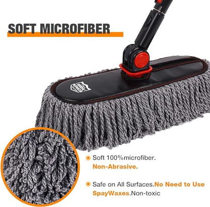 Exterior Car Duster & Brush Kit - Washable Microfiber - color: Microfiserdusterset