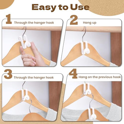 Mlici 60 Pc Space Saving Hanger Connector Hooks for Closet Organizer, White - color: White