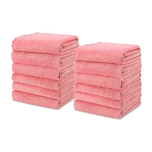 kimteny 12 Pack Microfiber Kitchen Dish Towels for Washing Dishes, Pink - color: Pink, size: 13x28 - 12 Pack