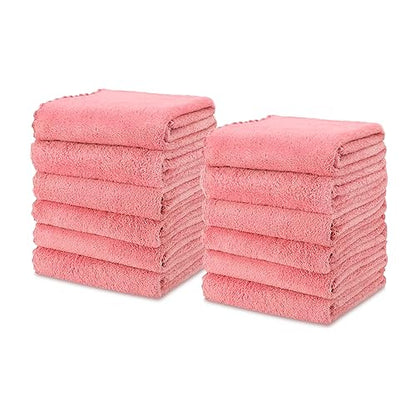 kimteny 12 Pack Microfiber Kitchen Dish Towels for Washing Dishes, Pink - color: Pink, size: 13x28 - 12 Pack