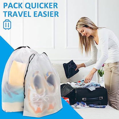 Clear Shoe Bags for Travel 5 PCS, Drawstring Travel Shoe Bags for Packing - color: Clear, style: 5 Pack