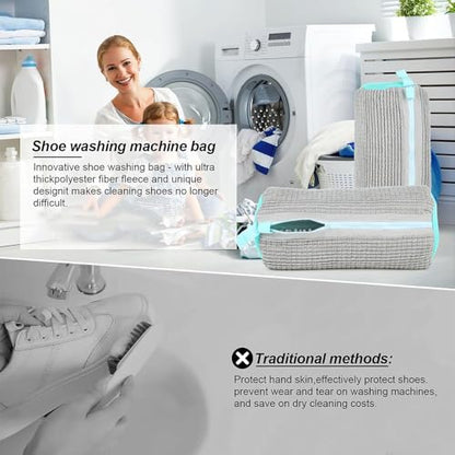 2PCS Laundry Shoe Bags for Washing Machine (Gray) - color: Gray