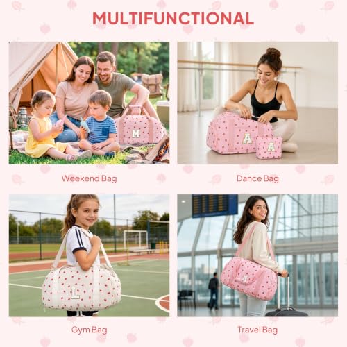 YOOLIFE Travel Duffle Bag for Girls Birthday Gifts, Kids Dance Bag, Pink K - color: Pink, style: K