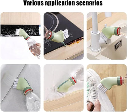 Multi-use Cleaning Brush Can Be Connected to Mineral Water Bottle, Multi-Purpose Bottle Gap Cleaning Brush (White), 2 pcs - color: White