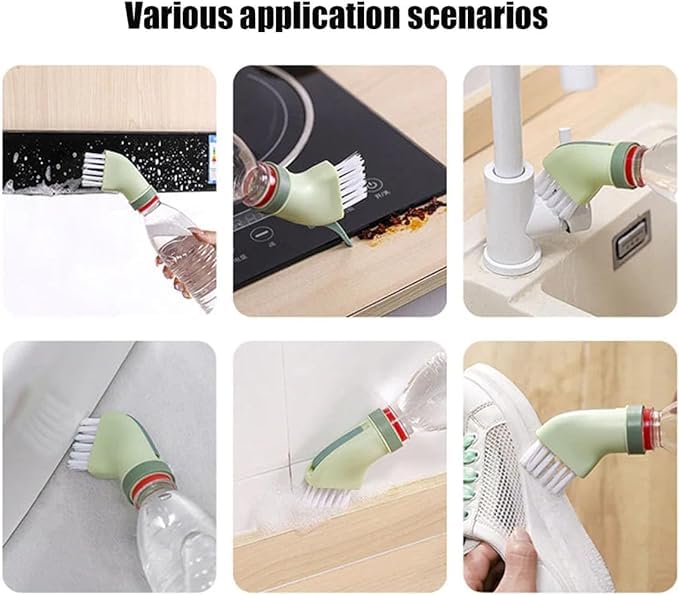 Multi-use Cleaning Brush Can Be Connected to Mineral Water Bottle, Multi-Purpose Bottle Gap Cleaning Brush (Green), 2 pcs - color: Green