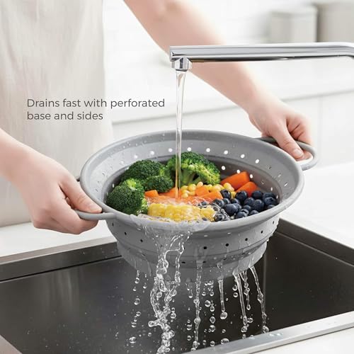 4‑Quart Silicone Collapsible Colander & Kitchen Collapsible Strainer - size: 4-Quart