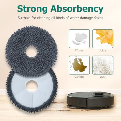 12 Pack Replacement Parts Dust Bags Mop Pads for iRobot Roomba Plus 405 Combo/ 505 Combo Robot Vacuum, 6 Dust Bags, 6 Mop Pads