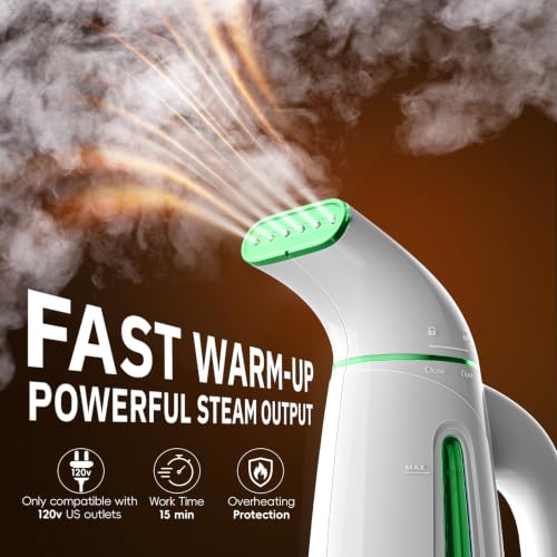 OGHom Steamer for Clothes, Portable Handheld Clothing Garment Steamer, 240ml Large Capacity 700W Travel Steam Iron 30 Second Fast Heat Up (Soft Green) - color: Soft Green