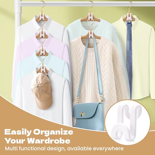 Mlici 60 Pc Space Saving Hanger Connector Hooks for Closet Organizer, White - color: White