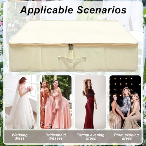 Wedding Dress Storage Box Kit - Rectangular with 40 Sheets Acid-Free Tissue Paper & Microfiber Gloves