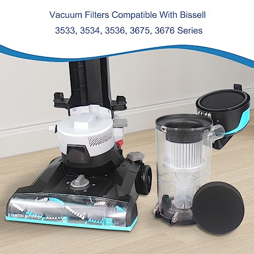 Replacement Filters Compatible with Bissell CleanView Rewind Upright Bagless Vacuum,Fits Models 3534,3313,3533,3536,3333,3335,3675,3676 Series（2 Pack)
