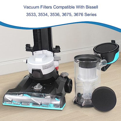 Replacement Filters Compatible with Bissell CleanView Rewind Upright Bagless Vacuum,Fits Models 3534,3313,3533,3536,3333,3335,3675,3676 Series（2 Pack)