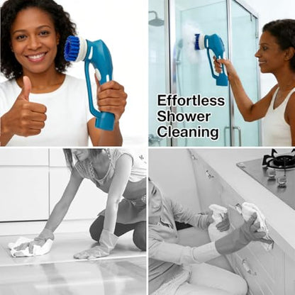 Cordless Electric Spin Scrubber with 6 Brush Heads & 2 Rechargeable Batteries, Power Scrubber for Shower Tile Grout Tub Bathroom Cleaning, IPX7 Waterproof Handheld Scrubber