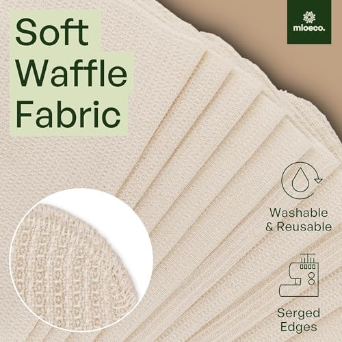 mioeco 5 Pack Reusable Kitchen Paper Towels, Large Size Cotton Dish Cloths - size: 5 Pack White Large (18 x 15 inches)