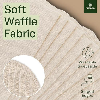 mioeco 5 Pack Reusable Kitchen Paper Towels, Large Size Cotton Dish Cloths - size: 5 Pack White Large (18 x 15 inches)
