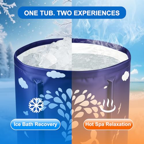 Portable Foldable Bathtub, Collapsible Adult Bath Tub for Hot SPA and Ice Bath, Space-Saving Storage, Durable PVC Material (Whale, 27inch) - color: Whale