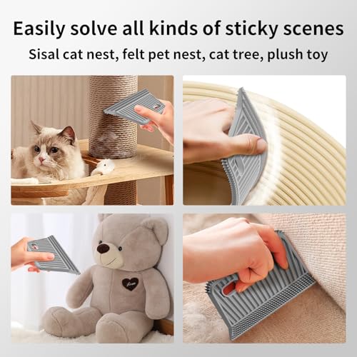 Pet Hair Remover, Dog Cat Carpet Rake, Lint Remover Shaver for Sofas 3-Pack - color: Sky Blue With Gray