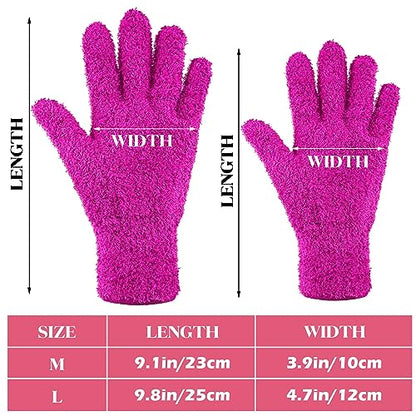 Patelai 3 Pairs Microfiber Dusting Gloves for Plants Leaf, Large - color: Purple, Blue, Rose Red, size: Large