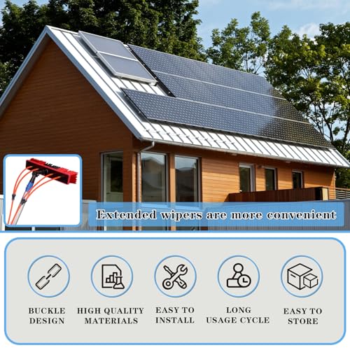 Water Fed Pole Kit Adjustable Solar Panel Cleaning Kit Cleaner Tool for Window Glass Roof Outdoor Glass Brush Window Washing Equipment (24FT) - size: 24FT