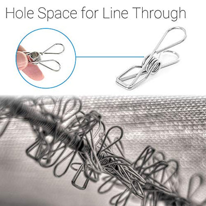 40 Pack Stainless Steel Clothes Pins, Multi-Purpose Metal Wire Utility Clips