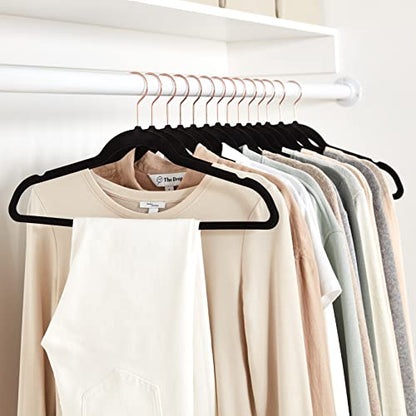 Amazon Basics Slim Velvet Non-Slip Space Saving Sturdy Suit Clothes Hangers, Closet Organizer, Black/Rose Gold, 30-Pack - color: Black and Rose Gold, size: Pack of 30
