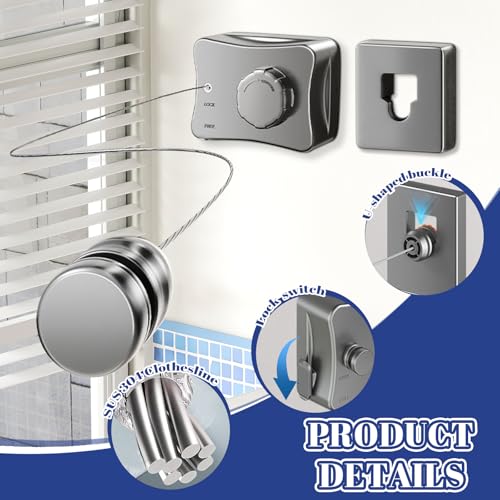 Retractable Clothesline Indoor, Non-Sagging Outdoor Clothes Line Retracting, 16.7 Ft Heavy Duty Clothes Drying Laundry Line, Wall Mounted Stainless Steel Clothesline for Balconies,Bathroom (Grey) - color: Gray