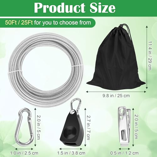 Windspeed Retractable Clothesline Outdoor Heavy Duty Travel Clothesline Retractable Clothes Line for Outside Travel Camping Cloth Line, Galvanized Steel Material, and 10 Clips, Storage Bag - size: 25Ft