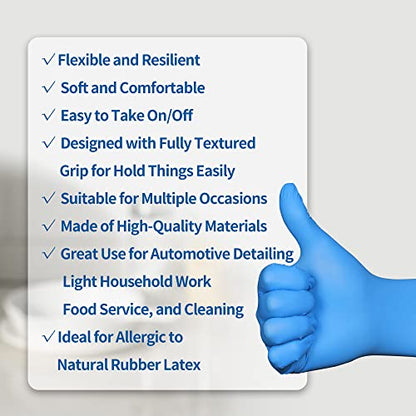 Daddy's Choice Nitrile Gloves 100Pcs 1000 Pcs Disposable Blue, Small/Medium/Large/XLarge, No Latex No Powder - size: Medium (Pack of 100), style: Blue-100 Pcs