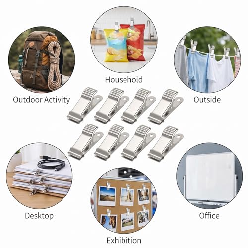 22 Pcs Small Metal Clips Mini Spring Clamps Crocodile Multipurpose Stainless Steel Alligator Clips DIY Crafts Baking Decoration for Backdrop Office Paper Hanging Lights Work