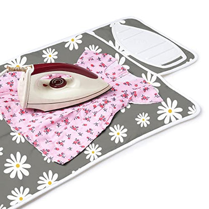 Encasa XO Ironing Mat, Heat Resistant Pad 28"x20" Daisy Grey - color: Daisy Grey, size: Small
