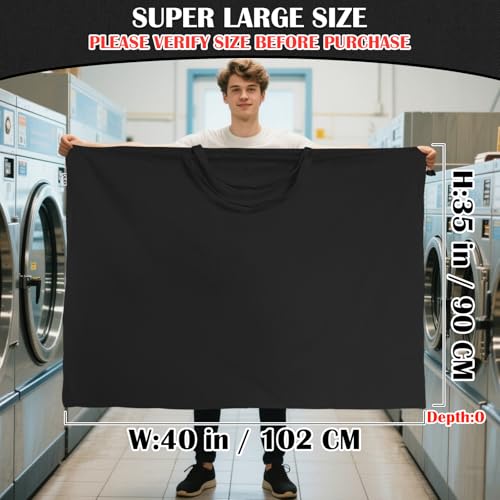 Canvas Laundry Bag 40"W x35"H, Extra Large Heavy Duty Storage Bag XXL Black - color: Black, size: XXL 40"Wx35"H┃1 Pack