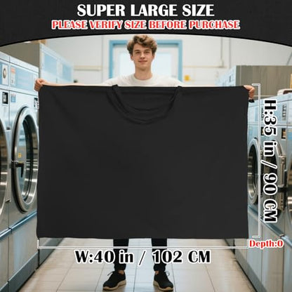 Canvas Laundry Bag 40"W x35"H, Extra Large Heavy Duty Storage Bag XXL Black - color: Black, size: XXL 40"Wx35"H┃1 Pack
