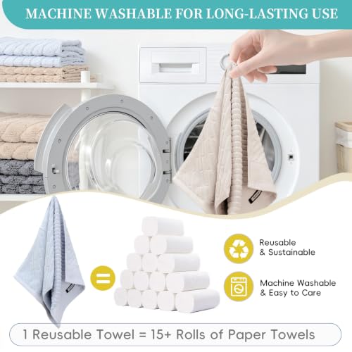 100% Cotton Kitchen Towels, 6 Pack Dish Towels & Dish Rags - size: 13.5×29inches