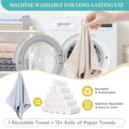 100% Cotton Kitchen Towels, 6 Pack Dish Towels & Dish Rags - size: 13.5×29inches