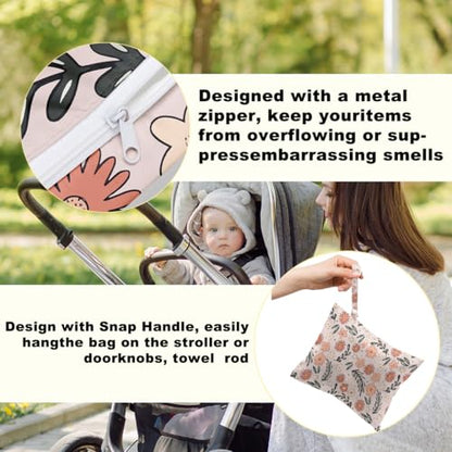 2 Pcs Floral Print Wet Bags, Wet Dry Bag Reusable for Swimsuit, Makeup Bag - color: Multicolor 1488