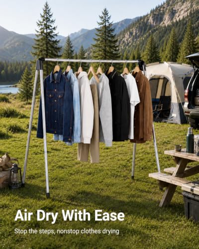 TOOLF Clothes Drying Rack Foldable, Portable Clothes Rack for Travel - size: 48 inch New